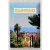 DekoNo7 Tin Sign with Sanremo Italy Holiday Paradis Design 30 x 20 cm