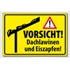 High-Quality Sign Aluminium Dibond with UV Protective Coating "Vorsicht! Dachlawinen"