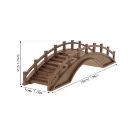 LOGOFUN Miniature Wood Arch Bridge Figurine Mini Wood Bridge Model Tiny Arch Bridge Ornaments for Bonsai Micro Landscape Deocrations - Medium