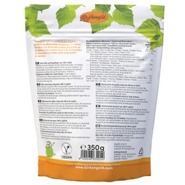 Birkengold Xylitol icing sugar very fine bag, 350 g bag, for baking and decorating, premium xylitol from Finland, made from birch and beech bark, 40% less calories than sugar, vegan