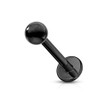 PiercedOff Black Titanium over 316L Surgical Steel Labret with Ball