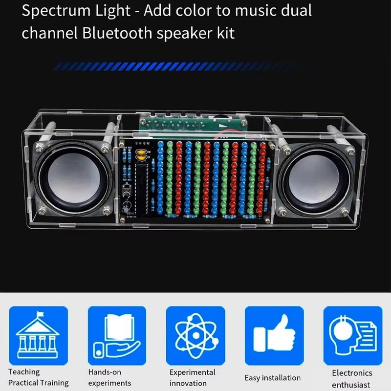Comphic DIY Bluetooth Speaker Kit Electronic LED Music Spectrum Dual