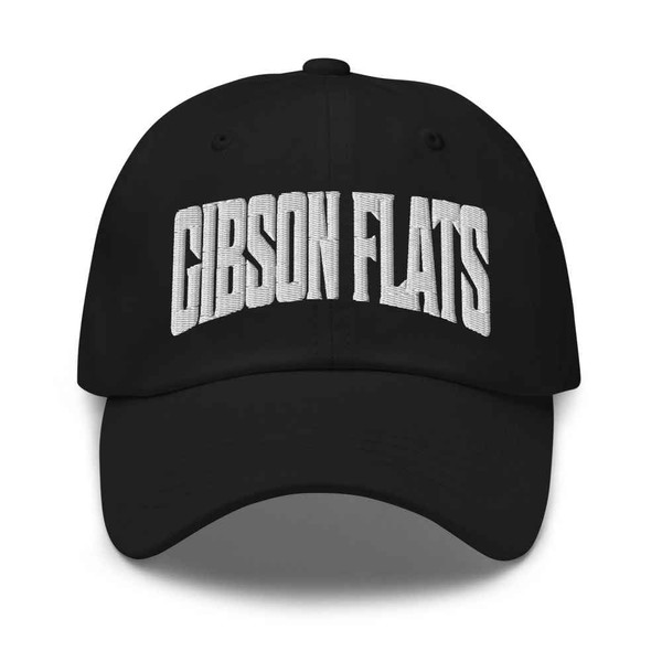 Merch Town Gibson Flats Montana MT Embroidered Dad Hat Black