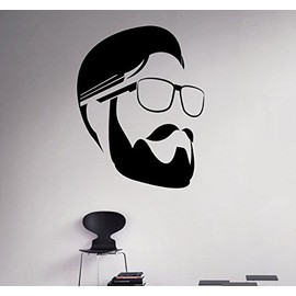 Man Hair Salon Wall Decal Beauty Salon Wall Vinyl Sticker Hair Care Wall Graphics Hair Style Shop Window Sticker 4(hs)
