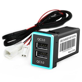 CHELINK Dual USB Charger for Toyota USB Embedded 3.1A Smartphone Tablet, Car USB Port Fast Charger Fuse Power Socket for Toyota Cars (Tape Wiring)