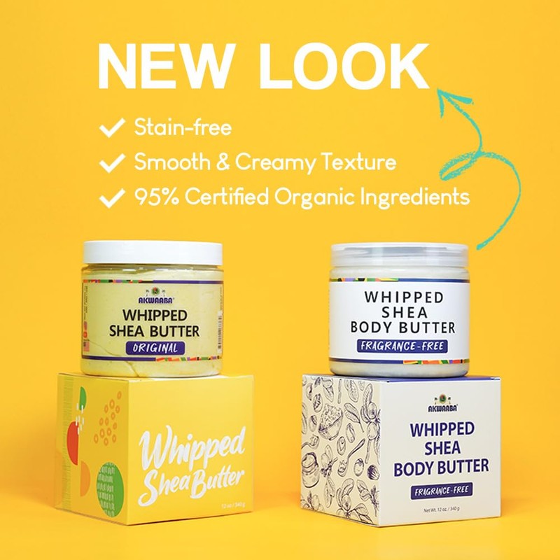 AKWAABA New Whipped Shea Butter (Sweet Mango) - Nourishes, Moisturizes