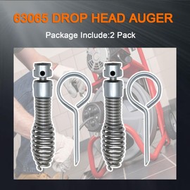 2 Pack 63065 Drop Head Auger T-217 4",Compatible With Ridgid K-40/45,K-50/K-3800/K-400,110 mm Steel,Replace for 63065
