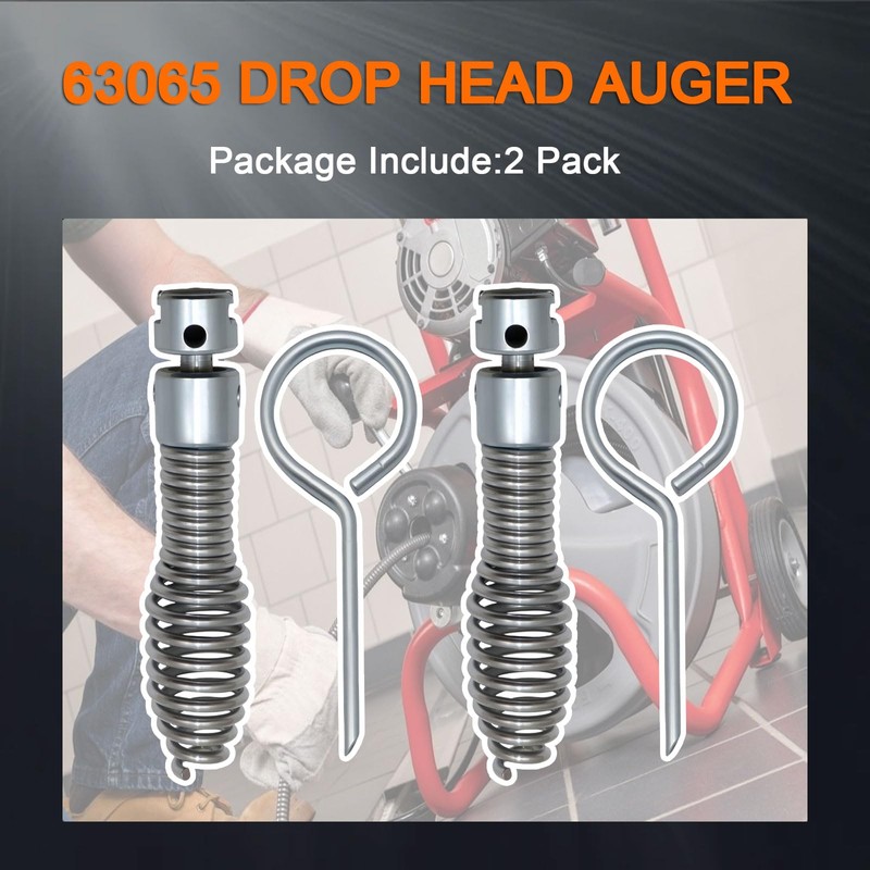 2 Pack 63065 Drop Head Auger T-217 4",Compatible With Ridgid