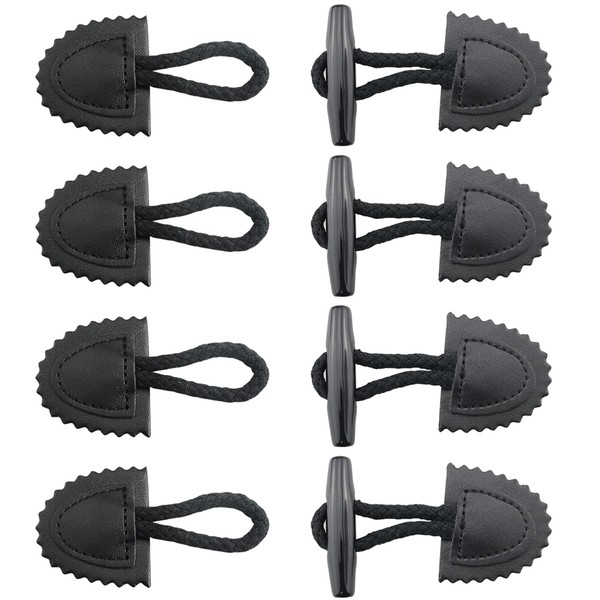 FMHXG 4pcs Toggle Closure with Wooden Horn Button DIY Sewing