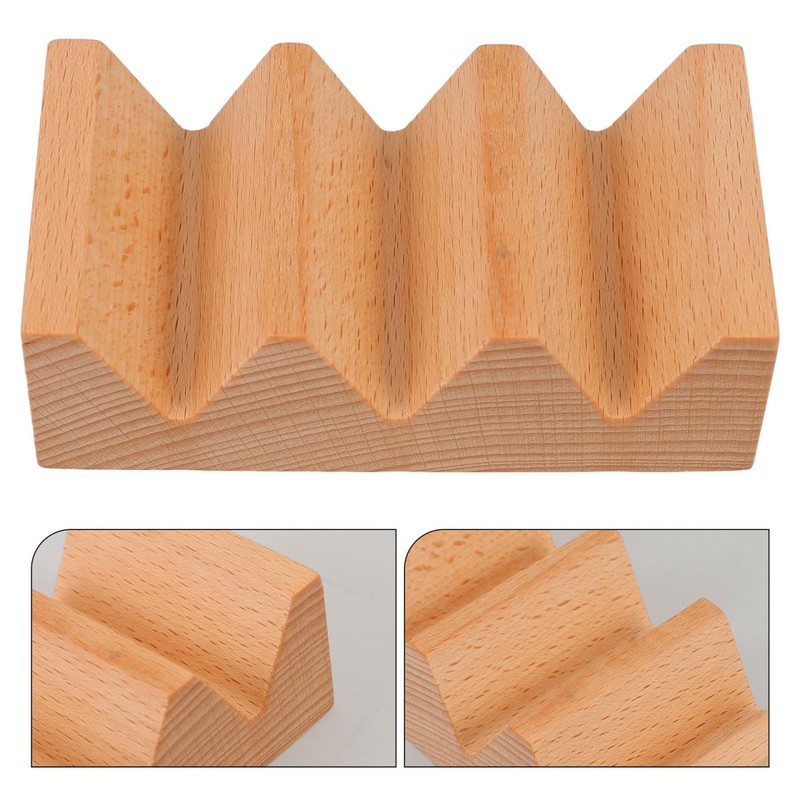 Cabilock Wooden Taco Holder and Sushi Stand - Multi-Function 3-Grid