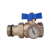 1'' UNDERFLOOR Heating Manifold Ball Valve with Thermometer RED Blue