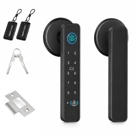 Kuelor Biometric Fingerprint Door Knob with Doorbell, 4-in-1 Keyless Entry Smart Lock with Keypad, IC Cards & Keys, Auto-Lock, Fits Standard US Doors for Home Office Bedroom Apartment