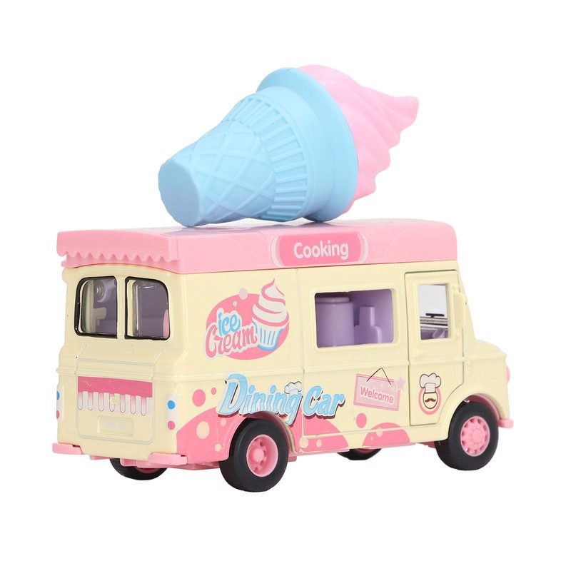 1:36 Magnetic Induction Alloy Die Cast Food Truck Kid Light