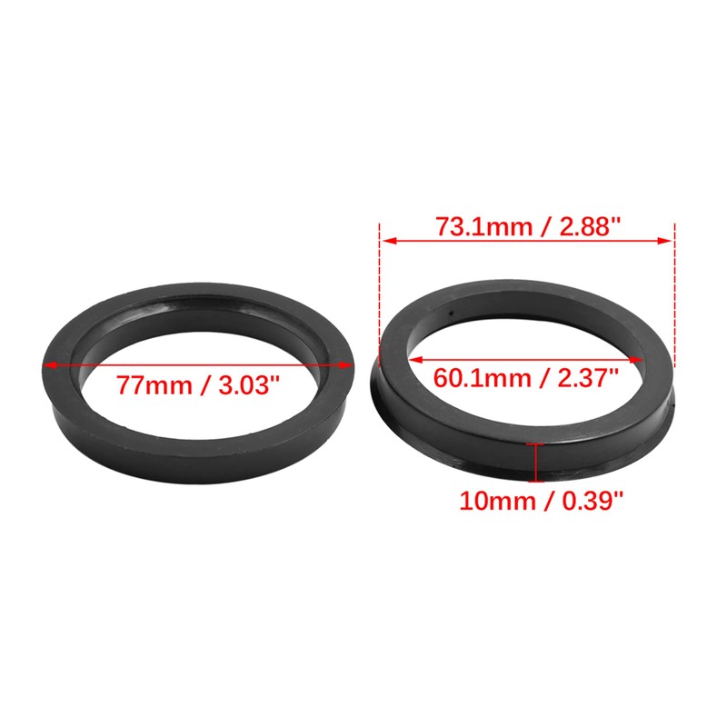 sourcing map 4 Pieces Centring Rings Plastic Centring Rings Rims