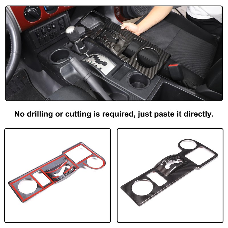 Aunginsy Central Control Gear Shift Panel Cover Cup Holder Trim