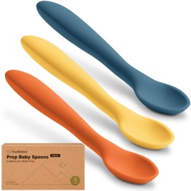 KeaBabies Silicone Baby Spoons, Self Feeding 6-12 months - 3-Pack Baby Weaning Eating Utensils, Toddler First Food Training Spoon, Infant, Kids Feeding Supplies Essential Set,Dishwasher-safe (Valiant)