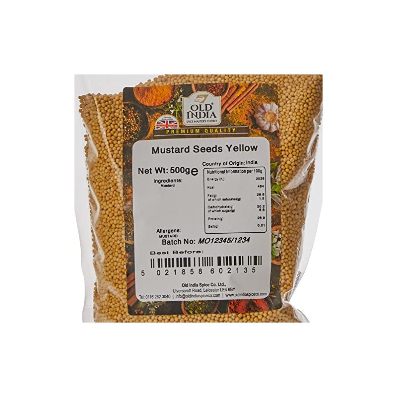 Old India Mustard Seeds Yellow 500g