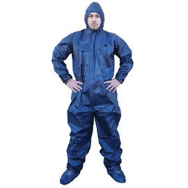 ShuBee HydroShield Waterproof Hooded Coverall, Heavy-Duty, Gator Tooth Zipper Protection from Dry Particles & Liquid Splash