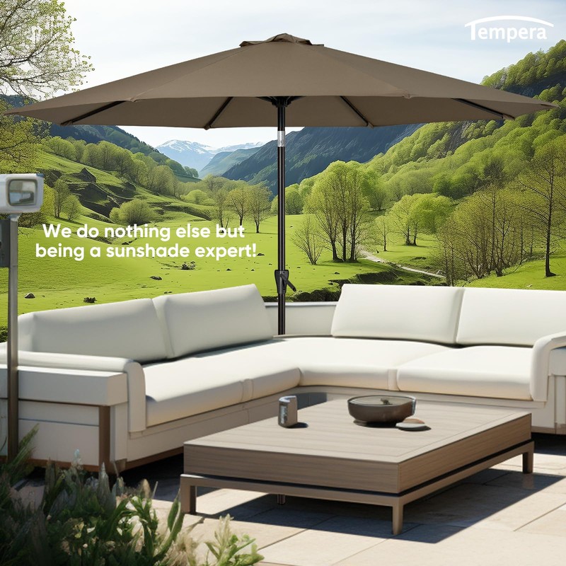 Tempera 9ft Patio Market Outdoor Table Umbrella with Push Button