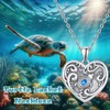 KINGWHYTE Locket Necklace 925 Sterling Silver Heart Tortoise Photo Necklace