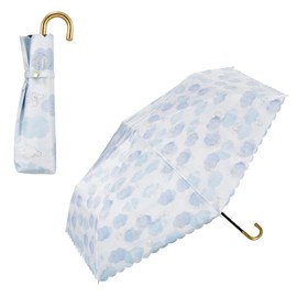2025 Wpc. 801-SA25-102 Women's Folding Umbrella, Sanrio Characters x Wpc., Light Blocking, Watercolor Motif, Mini, Blue (Cinnamoroll), 100% Light Blocking, 100% UV Cut, UPF 50+, Heat Shield, For Both
