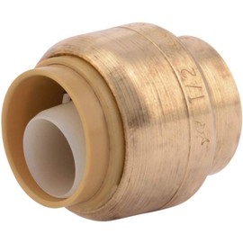 SharkBite 1/2 Inch Push Cap, Pack of 4, Push to Connect Brass Plumbing Fitting, PEX Pipe, Copper, CPVC, PE-RT, HDPE, U514LFA4