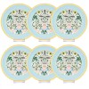 SET OF 6 Morris Garden Porcelain Dessert Plates Floral Bone