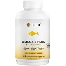 BIO B Omega 873mg EPA567mg DHASabor Hierbabuena sin eructo pescado120Cáp