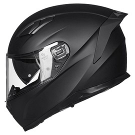 ILM MIPS Motorcycle Full Face Helmet Pinlock Insert Anti Fog Dual Visor Racing Casco de Moto Men Women DOT Model 129M(Matte Black Medium)