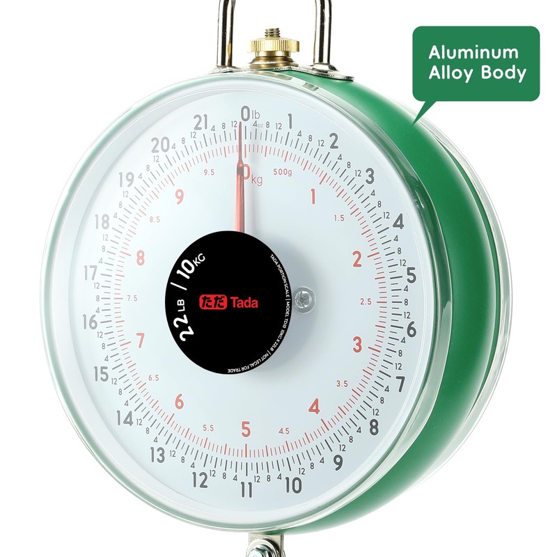 Tada 22LBS Double-Sided Display Mechanical Hanging Scale with Weighing Pan