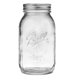 Ball Regular Mouth Glass Mason Jars with Lids and Bands, Used for Canning (Quart, 32 Ounce (Pack of 4))
