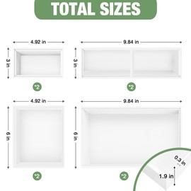 Bxngjuj Bamboo Drawer Organizer Set, 8 PCS Multi-Use Wood Drawer Storage Boxes, Junk Drawer Organizer Divider Bins for Kitchen, Bathroom, Office Desk, Makeup, Jewelry, Utensils