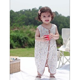 Supolian Summer Children's Sleeping Bag, 6-48 Months, Wearable Blanket for Babies, Vest, Baby Blankets, TOG 0.23, Toddler Sleeping Bag, 11 Colours, Children's Sleepwear (Plant, S (70-80 cm)