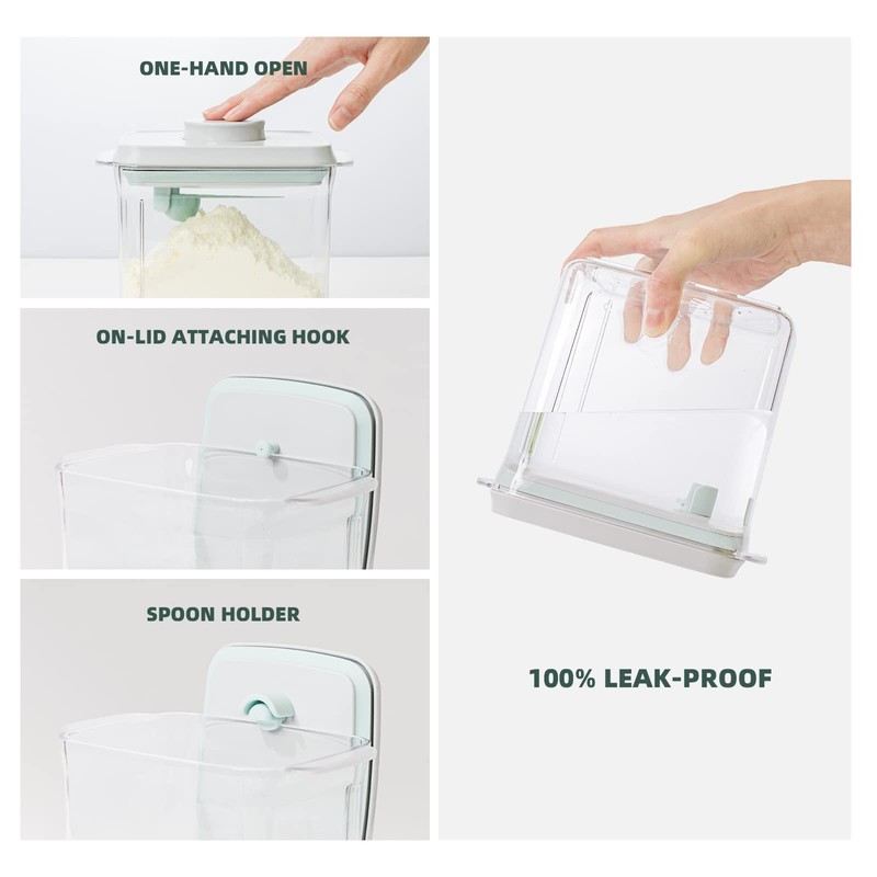 Tourdeus Formula Container - 1700ml Pop Top Milk Powder Container,