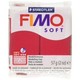 STAEDTLER Fimo Soft Polymer Clay 2 Ounces-8020-26 Cherry Red