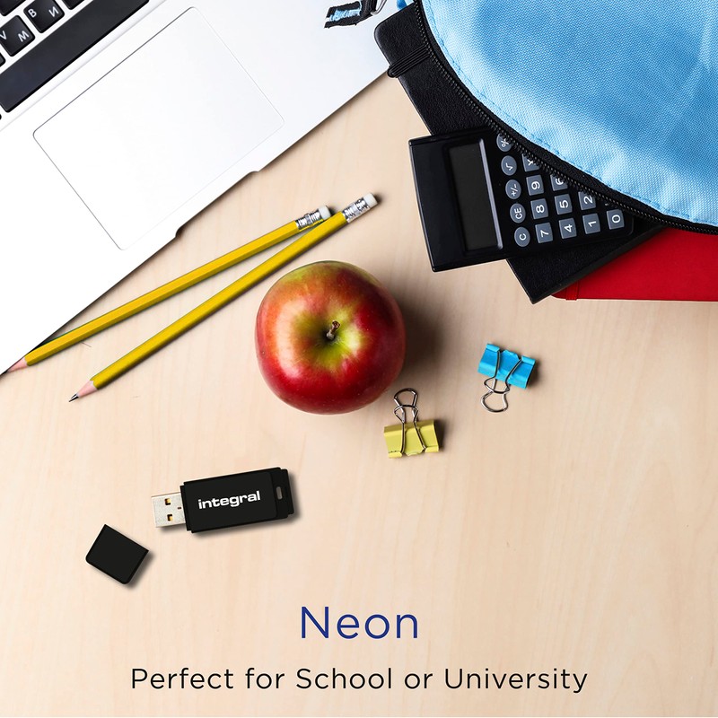 Integral 64GB Neon USB 2.0 Flash Drive 5-Pack (Black/Pink/Yellow/Orange/Blue)