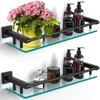 SFGSOWOR Bathroom Glass Shelf 20IN Rectangular Stainless Steel Tempered Glass