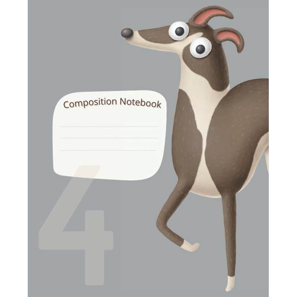 Composition Notebook: Lovely Sighthounds Collection vol.4: 7.5x9.25 Quad Ruled Graphing