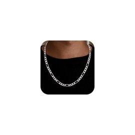 Silver Chain for Men, 3.5mm 925 Sterling Silver Figaro Chain 24 Inch