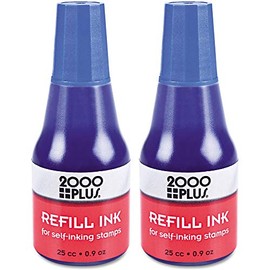 Cosco Refill Ink for Stamps Pads, 20ml Squeeze Bottle, Blue 032961 / COS032961 (2 pk) by Cosco