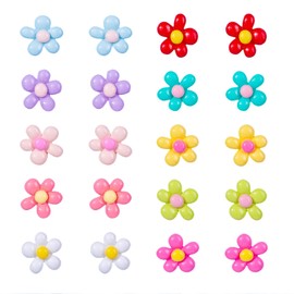 Cosmeria 3D Flower Fridge Magnets Set of 20 Colourful Strong Magnets for Kitchen Office Decoration 10 Colours Large Strong Fridge Magnets for Photos and Decoration