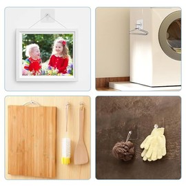 20 Piezas Clavos Adhesivos sin Tornillos, Clavos Adhesivos para Pared, Reutilizable,Impermeable, Adecuado para Colgar Objetos, Marcos, Clave (Pegatinas Para Marcos De Fotos)