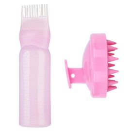 Bebochoi 160 ml Haaröl-Applikator mit Skala, Wurzelkamm-Applikatorflasche mit Kopfhaut-Massagebürste, für die Haar-Kopfhaut-Behandlung unverzichtbar