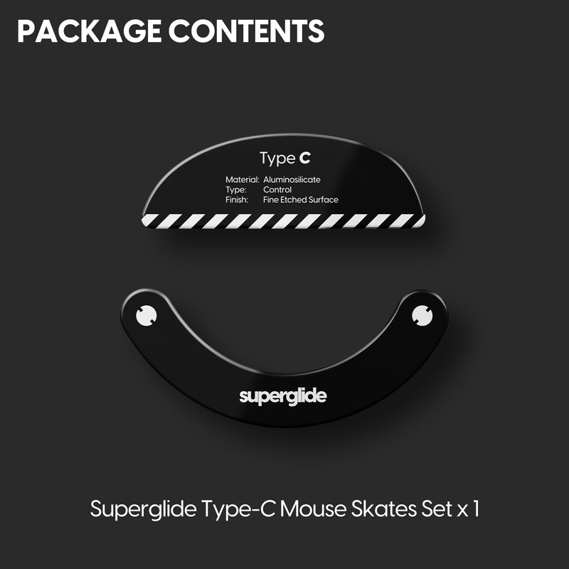 Superglide Glass Mouse Skates - Consistent Controllable Glide, Polished Round