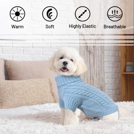 LiebeDD Dog Sweaters for Large Dogs, Dog Winter Sweater, Warm Cozy Sweater for Dog, Turtleneck Knitted Sweaters for Dogs, XXL Dog Sweater with Harness Hole and Legs (Blue 2XL)