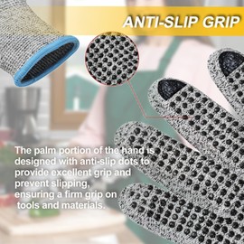 2 Pairs 4Pcs Cut Resistant Gloves Level 5, Anti-Slip Safety Gloves for Meat Cutting, Oyster Shucking, Wood Carving, Mandolin Slicing and More Universal Size