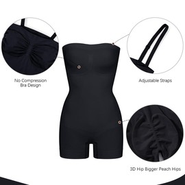 REORIA Shapewear Bodysuits for Women Tummy Control Seamless Body Shaper Sculpting Snatched Waist Butt Lifting Thigh Slimmer