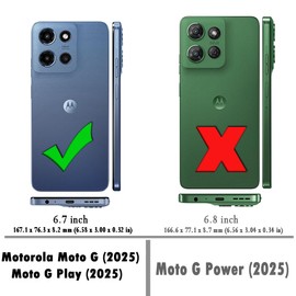 for Moto-G-2025 Case: with Screen Protector Shock-Absorption Flexible TPU Rubber Protective Cover for Moto G Play 2025 Case(Black)