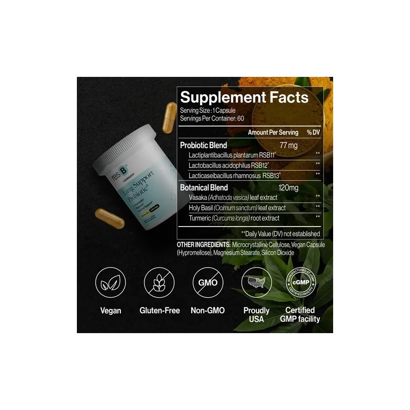 Resbiotic Resb Suplemento Pulmonar Probiotico 60 Cápsulas