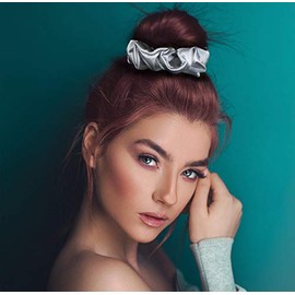MANSPHIL - Coletero de seda 100% para el pelo de las mujeres de seda de morera natural para el cabello rizado coleta elástica suave y suave accesorios
